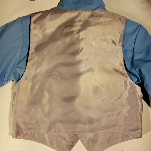 Boys 4 piece set  Size 4  Shirt  Vest  Tie  Dress Pants   Gray Pattern  Blue NWT - Picture 9 of 11